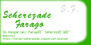 seherezade farago business card